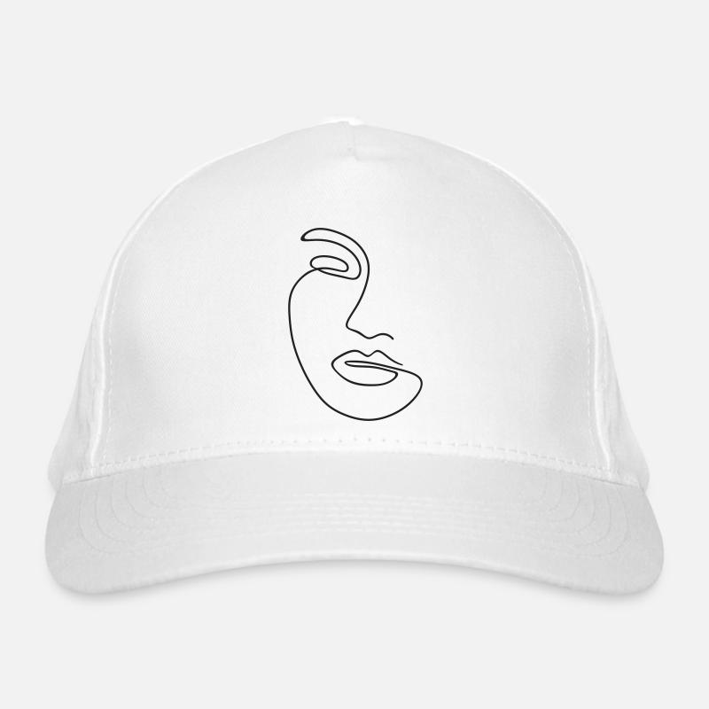 Line Art Face Organic Baseball Cap