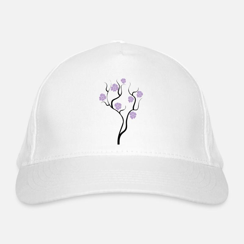 Tree with purple flowers - Creative illustration Organic Baseball Cap