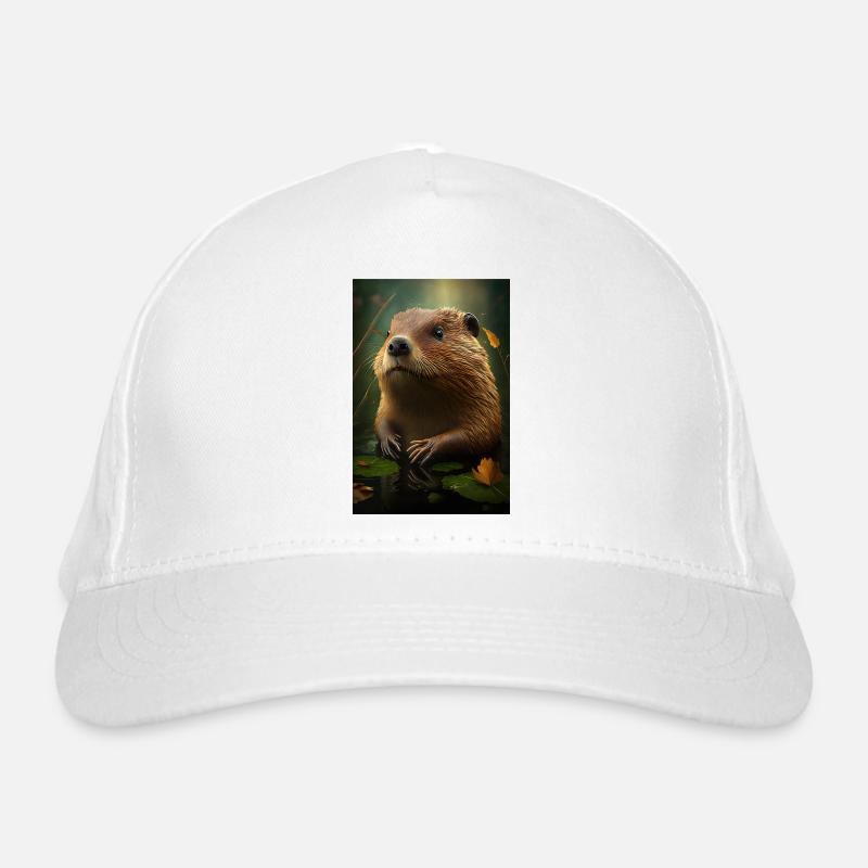 Biber Tier Süß Bio-Baseballkappe