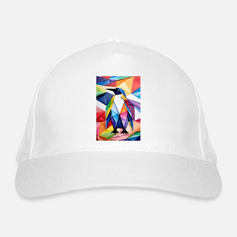 Rainbow Origami Penguin Organic Baseball Cap