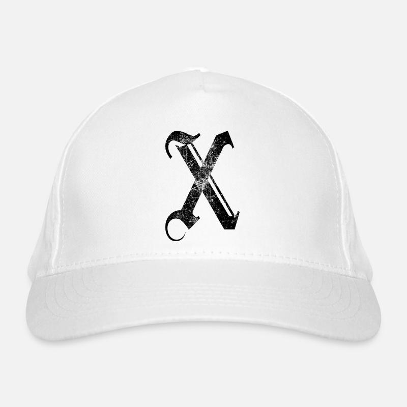 X GOTHIC Schriftzug Alphabet Initialen Bio-Baseballkappe