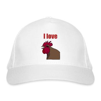 I love… - Bio-Baseballkappe - Weiß - Vorne