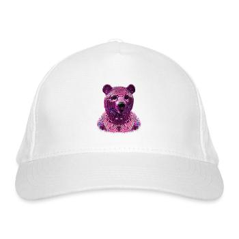 Bear,Sequins,Pink Bear,Shiny - Organic Baseball Cap - white - Front