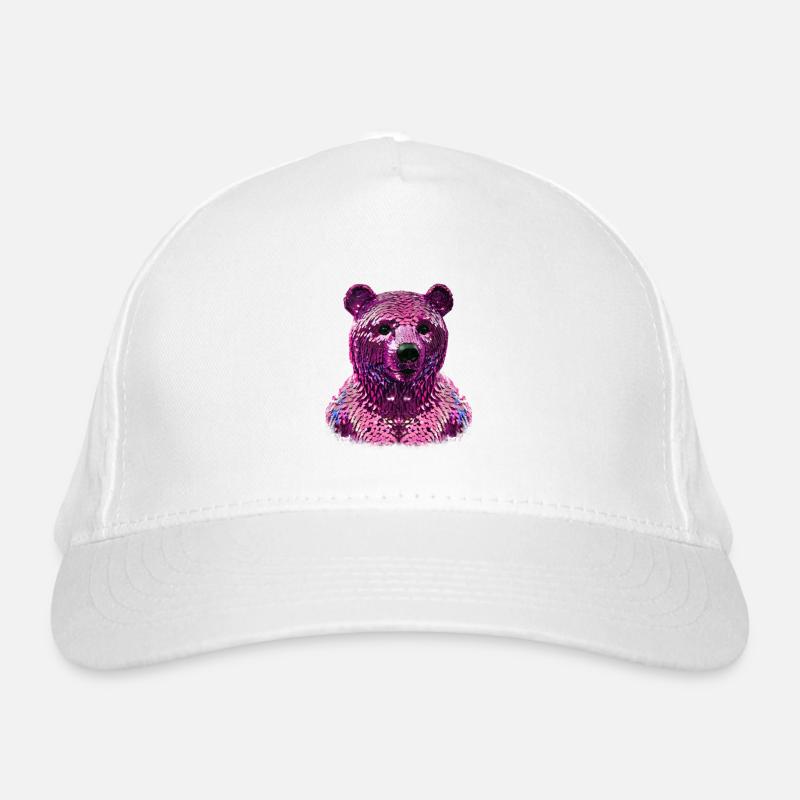 Bear,Sequins,Pink Bear,Shiny Organic Baseball Cap