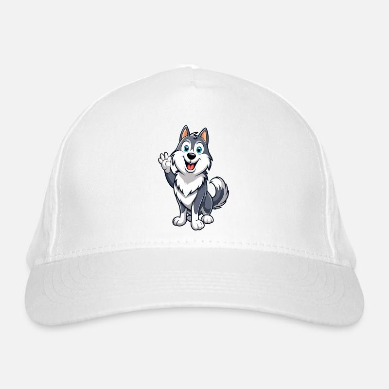 Friendly Malamute Wagging Tail Organic Baseball Cap