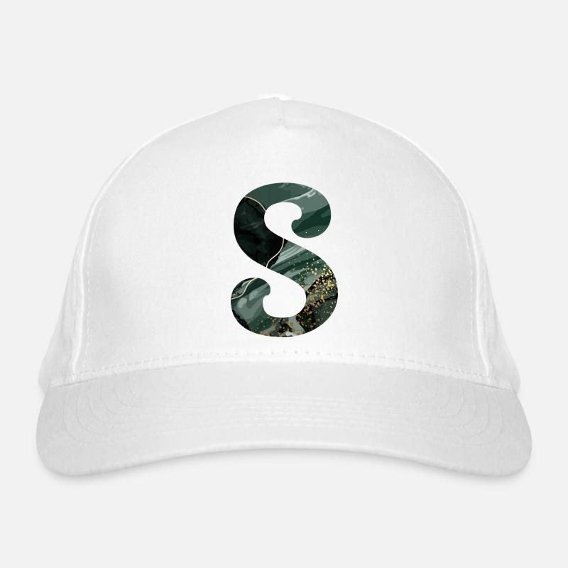 Lettre s marbré vert Casquette classique bio