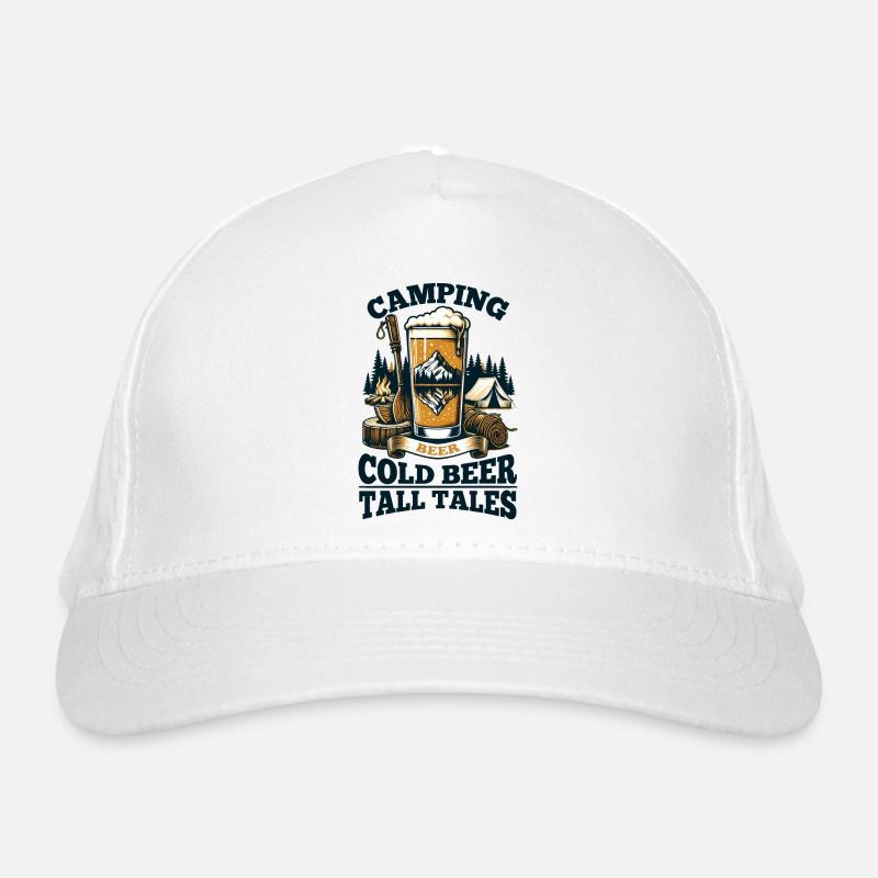 Camping: Cold Beer, Tall Tales! Organic Baseball Cap