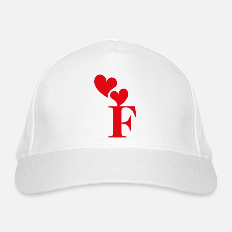 Buchstabe f rotes Herz Bio-Baseballkappe