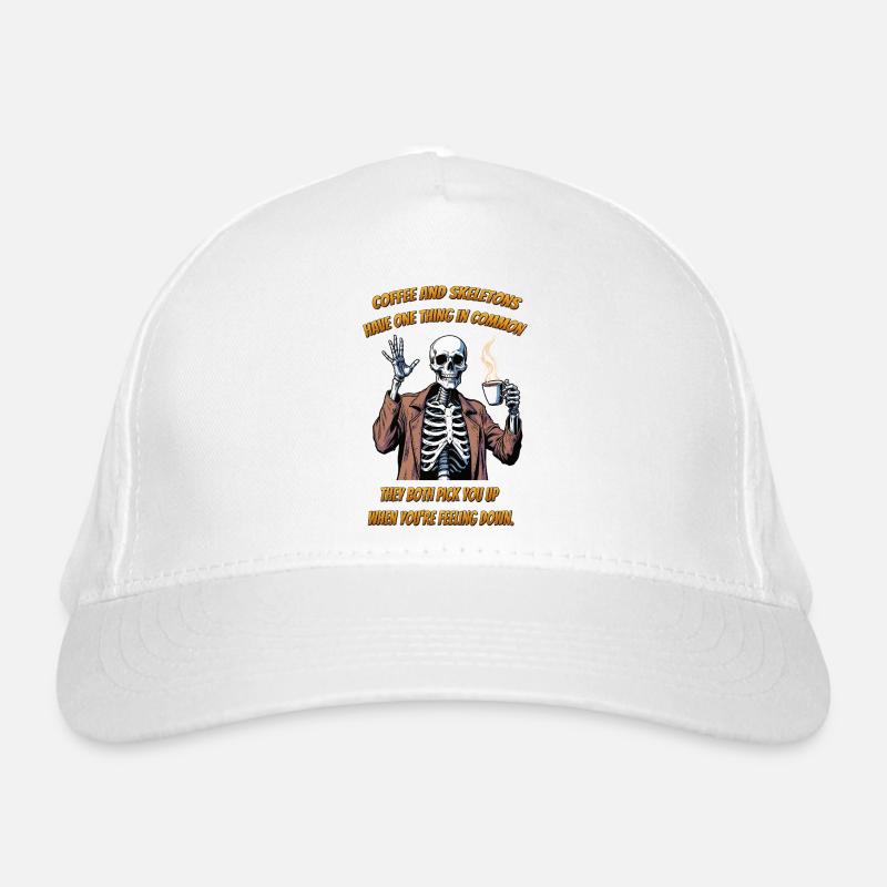 Skelett Kaffee Bio-Baseballkappe