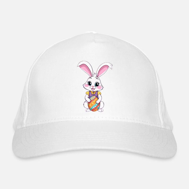 Easter bunny with Easter eggs - Organic Baseball Cap - white