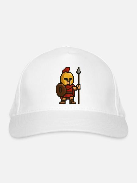spartaner pixel - Bio-Baseballkappe - Weiß