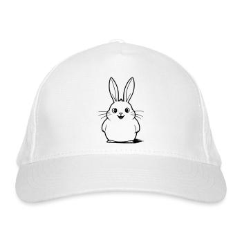 Niedlicher Hase als Vektorgrafik - Bio-Baseballkappe - Weiß - Vorne