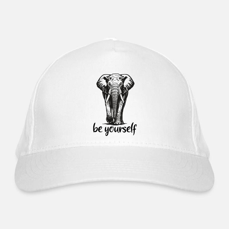 Elephant - Be yourself - Tusk - Ivory Organic Baseball Cap