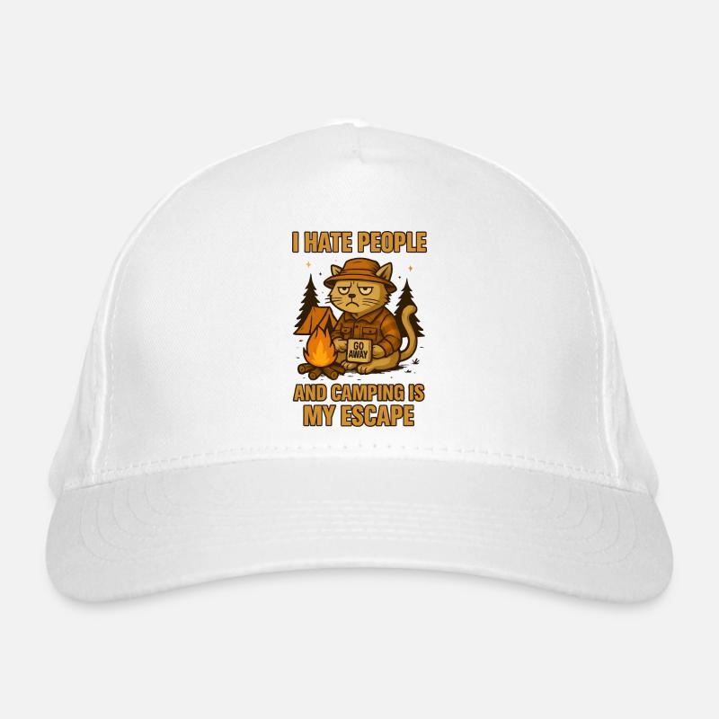 Cat Camping Vibes Organic Baseball Cap