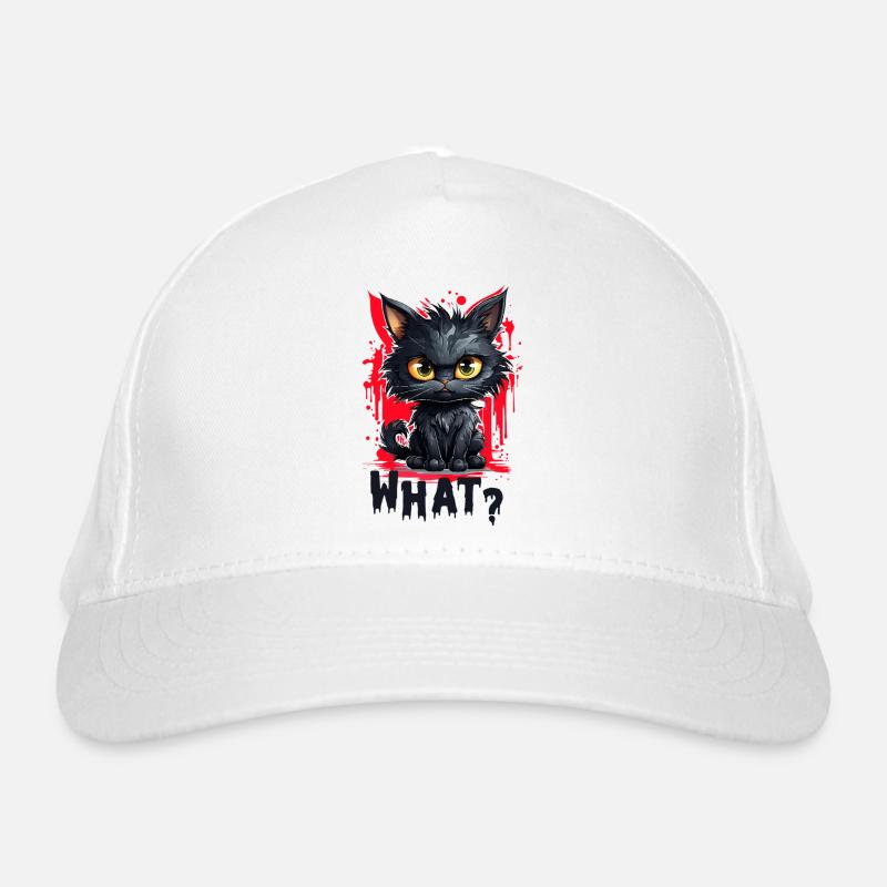 Creative cat illustration darken thoughts Organic Baseball Cap