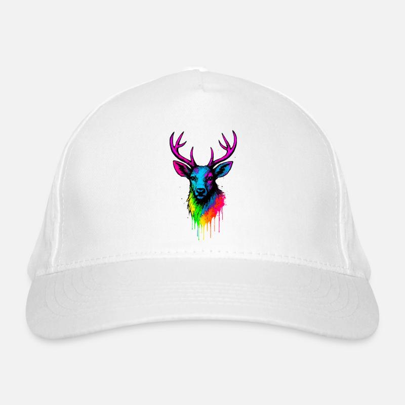 Regenbogen Hirsch Neon Splash Bio-Baseballkappe