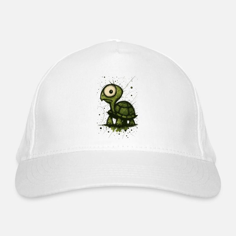 Funny Turtle with Big Eyes – Comic Splash Organic Baseball Cap