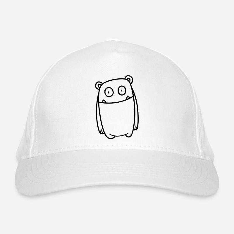 Monster Cheerful – Funny Kawaii Comic Design Organic Baseball Cap