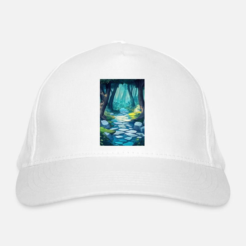 Illustration einer Waldlandschaft Bio-Baseballkappe