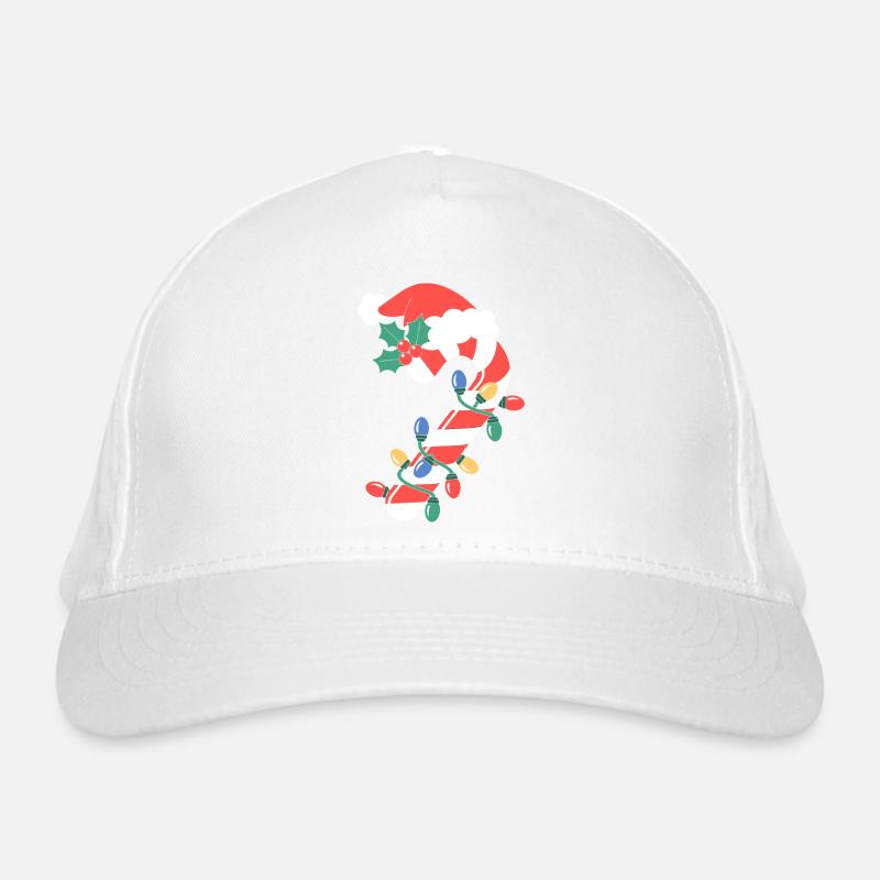 Candy Cane Christmas Lights Organic Baseball Cap