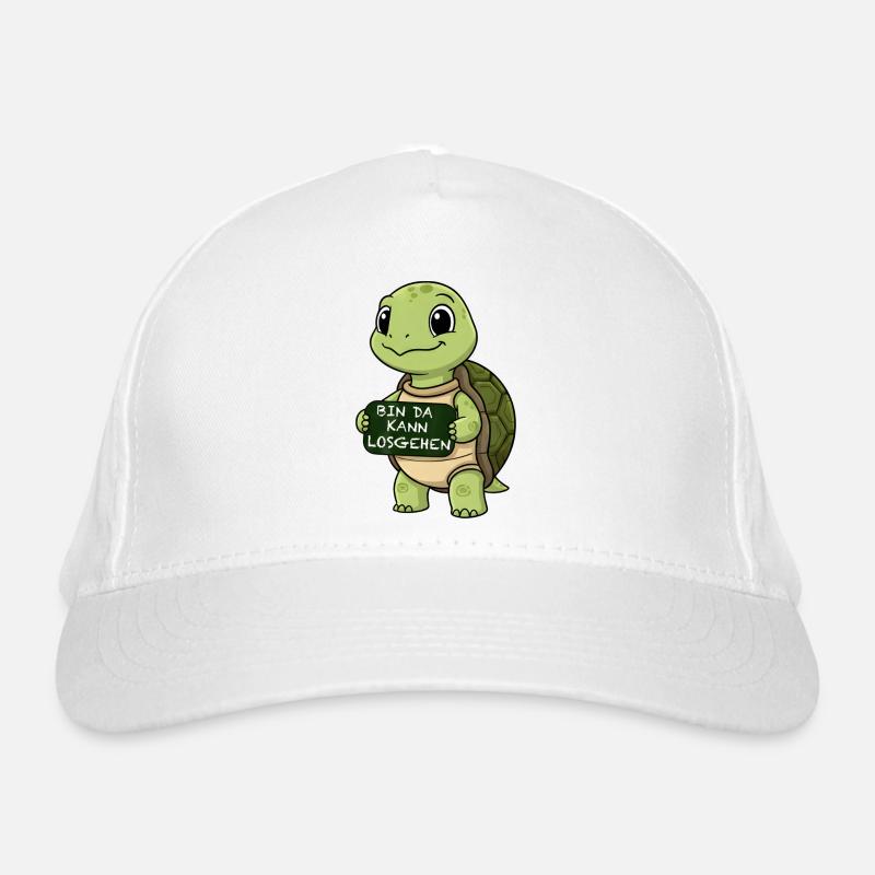 Cute turtle with funny starting phrase Organic Baseball Cap