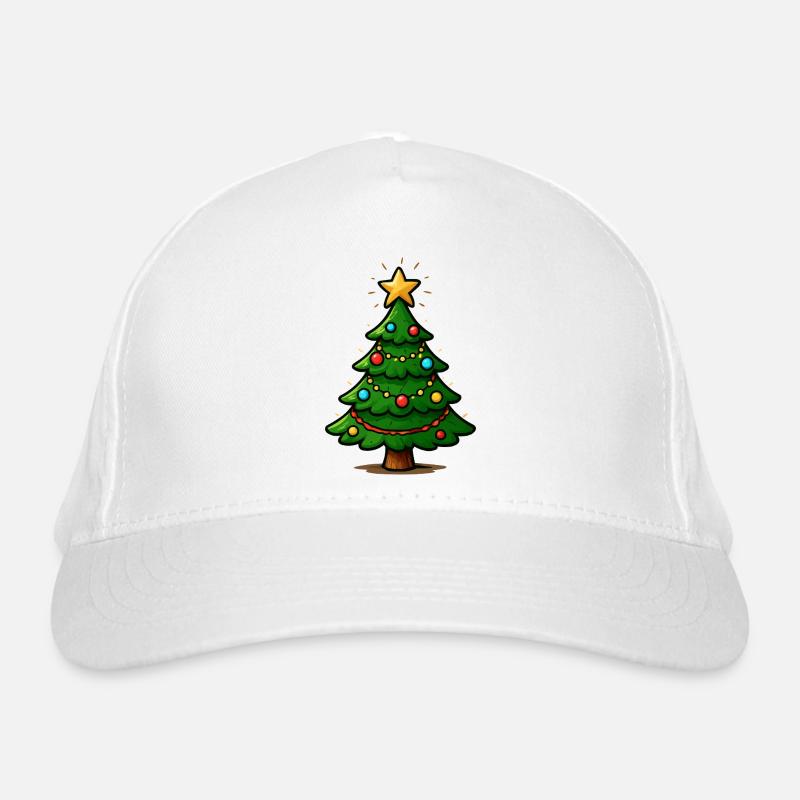 Glitzernder Weihnachtsbaum mit Stern Bio-Baseballkappe