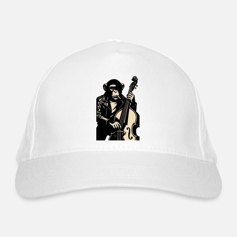 Leather-Clad Monkey Bassist Organic Baseball Cap