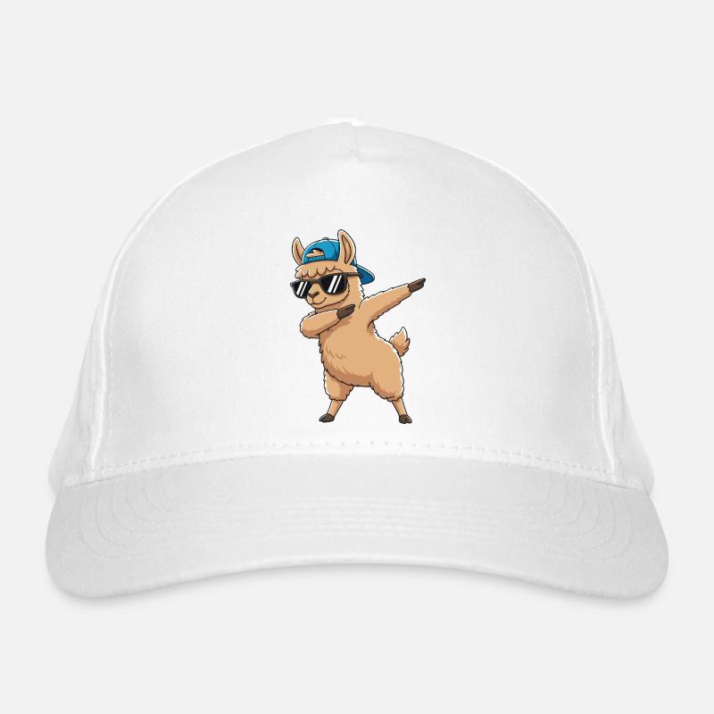 Cool Dabbing Llama Sunglasses Cartoon-Kunst Bio-Baseballkappe