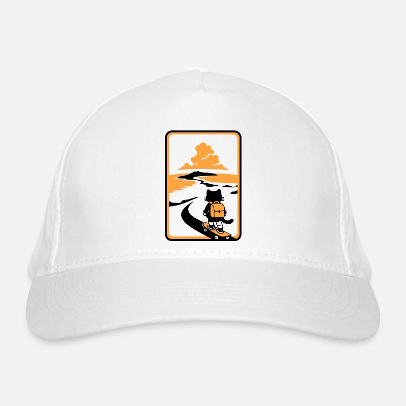 Skate Cat Sunset Bio-Baseballkappe