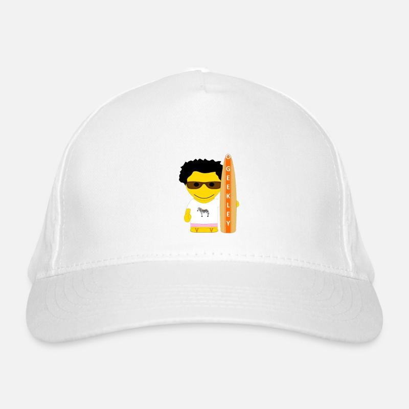 GEEKLEY surfeur rose - Casquette classique bio - blanc
