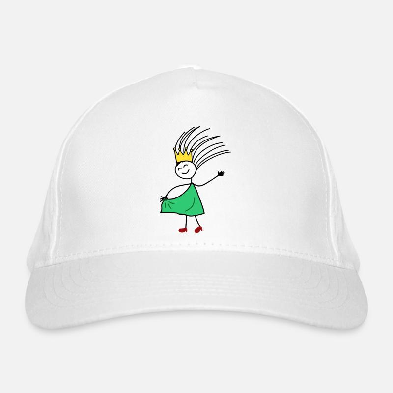 Crowned Joy: Minimal Princess Sketch Organic Baseball Cap