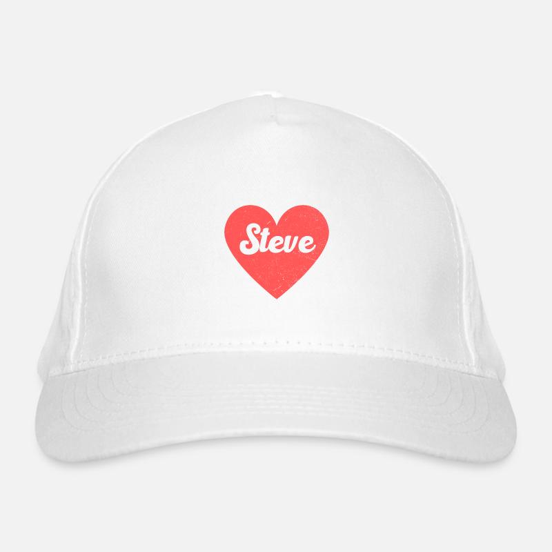 Steve Name Rotes Herz Liebe Fan Retro Bio-Baseballkappe