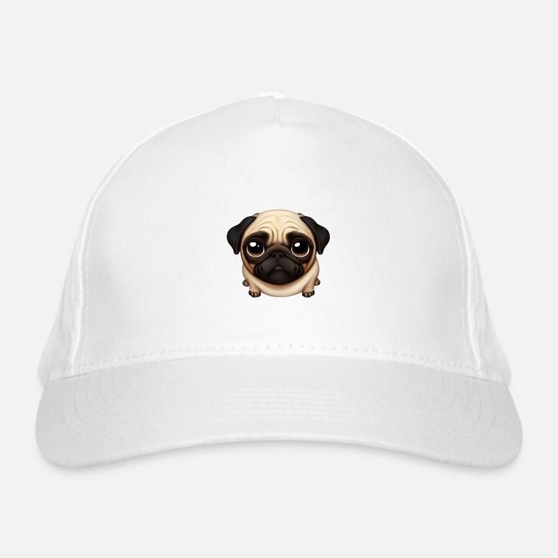Pug Love Design Organic Baseball Cap