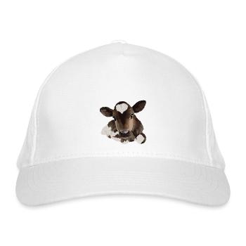 Petite vache allongée - Casquette classique bio - blanc - Devant