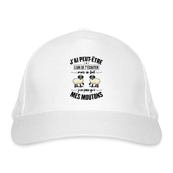 J'ai L'ai De T'écouter - Je Pense Qu'à Mes Moutons - Casquette classique bio - blanc - Devant
