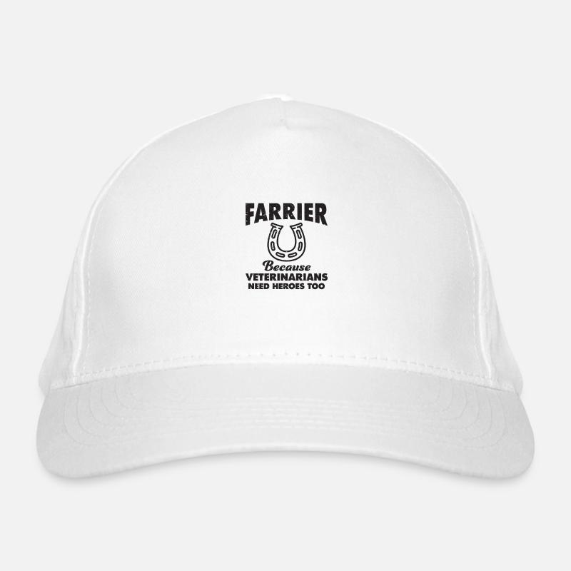 Farrier Blacksmith Funny Gift - Organic Baseball Cap - white