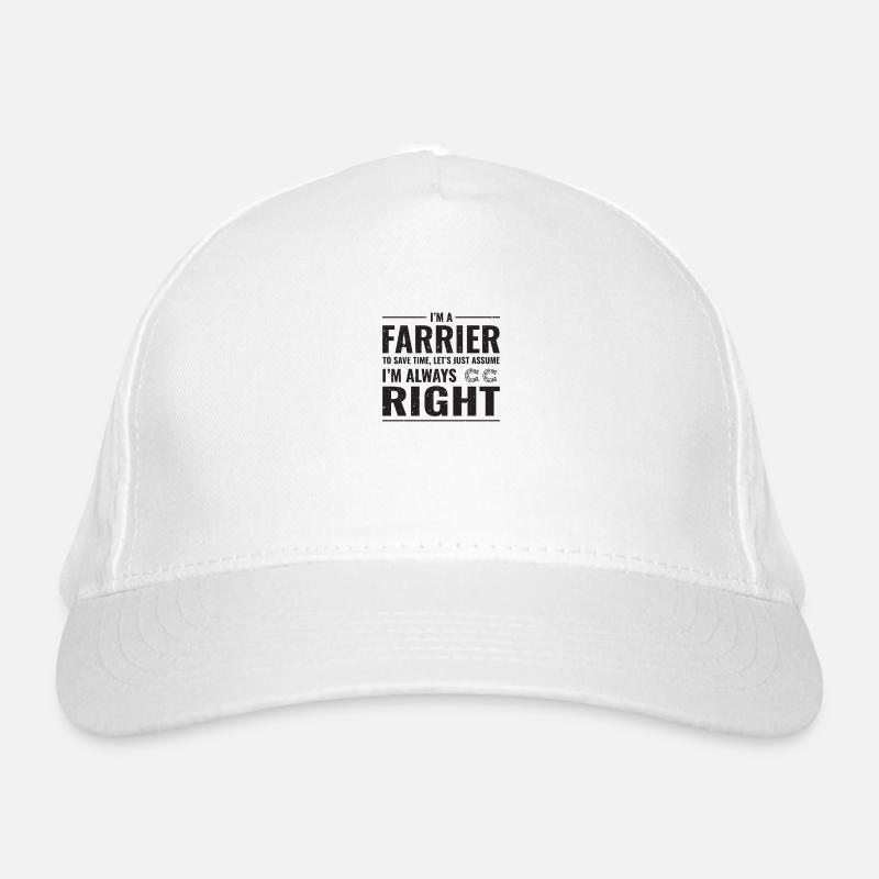 Farrier Blacksmith Funny Gift - Organic Baseball Cap - white