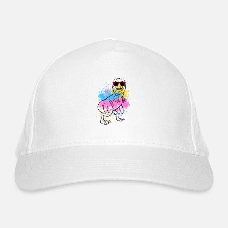 T-Rex Dinosaurier Dino Brille Bunt Bio-Baseballkappe