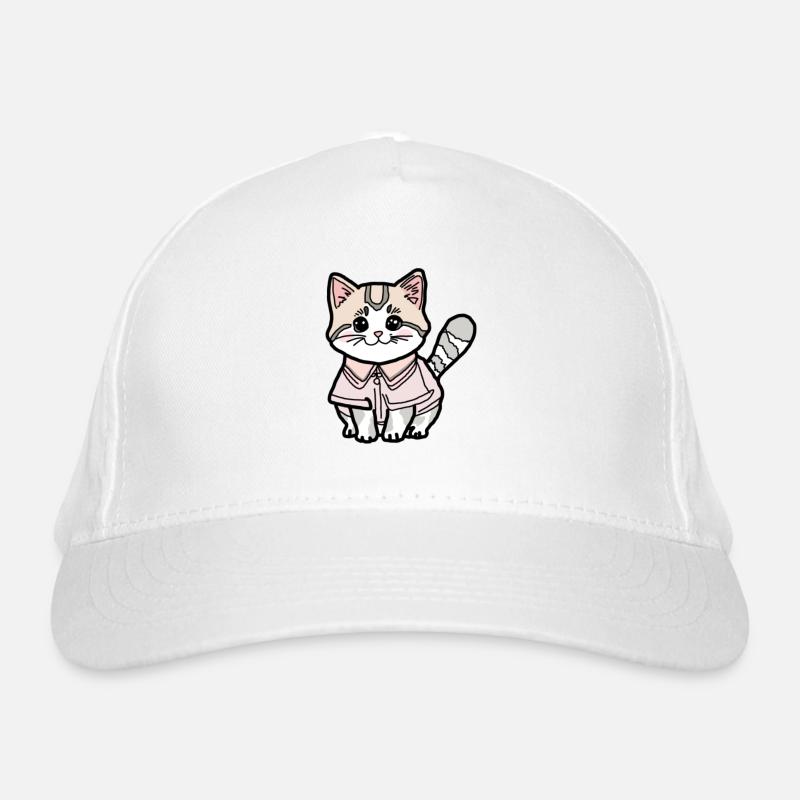 Katze mit Pulli Bio-Baseballkappe