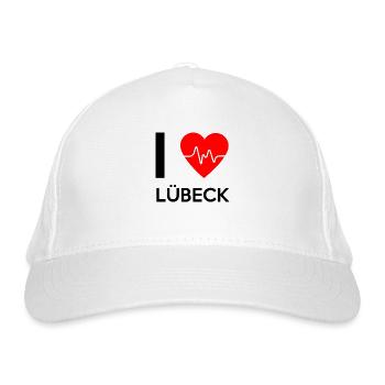 I Love Lübeck - Ich liebe Lübeck - Bio-Baseballkappe - Weiß - Vorne