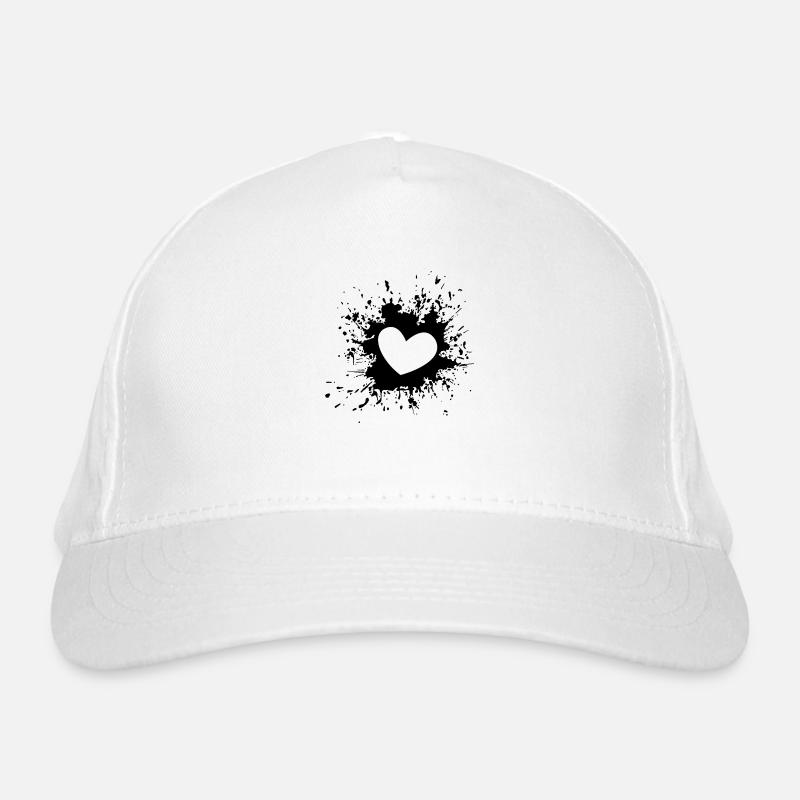 Herz mit Farbspritzern Bio-Baseballkappe