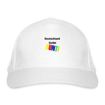 Germany remains colorful! Against fascism gift - Organic Baseball Cap - white - Front