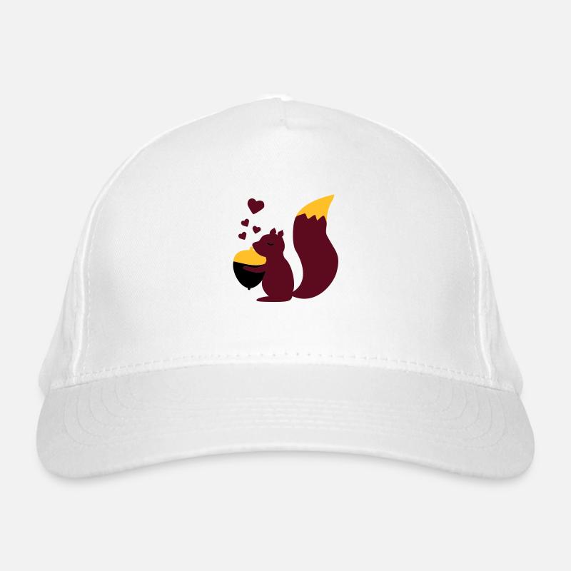 squirell love nuts - Organic Baseball Cap - white