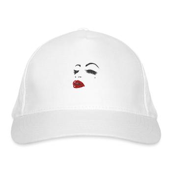 Face woman - Organic Baseball Cap - white - Front