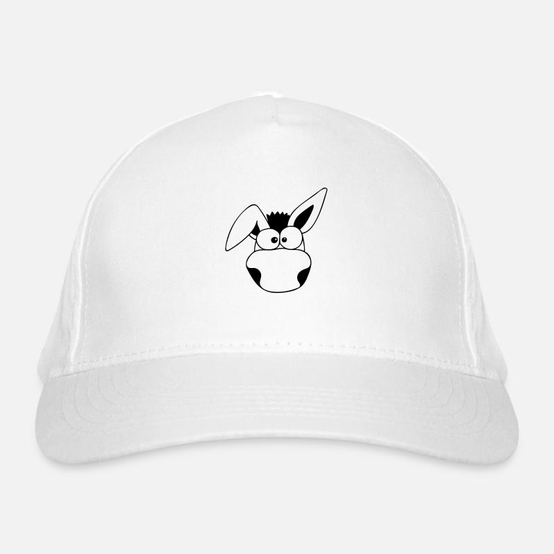 Dummer Esel - Bio-Baseballkappe - Weiß