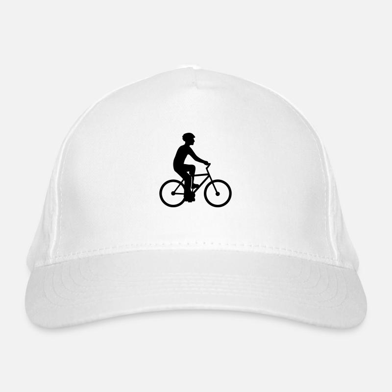 bicycle driving silhouette cyclist fast ra Organic Baseball Cap
