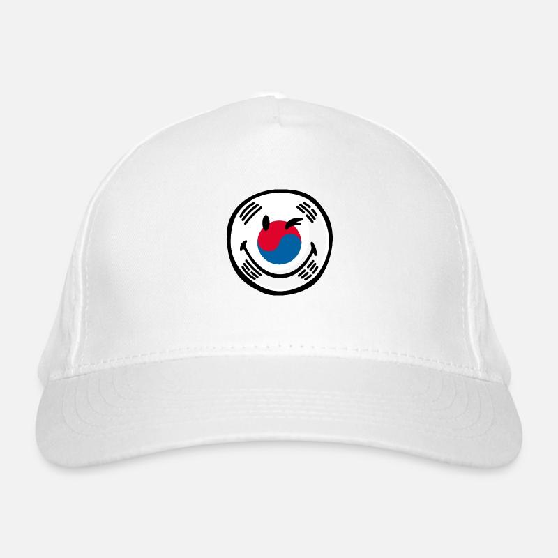 Smiley Flag South Korea Casquette classique bio