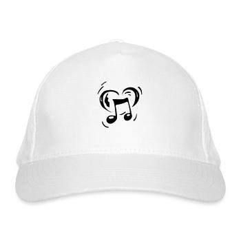 Liebe Musik - Bio-Baseballkappe - Weiß - Vorne