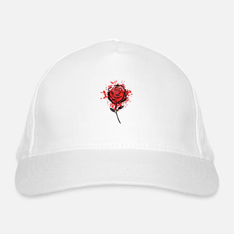 rose red design Bio-Baseballkappe
