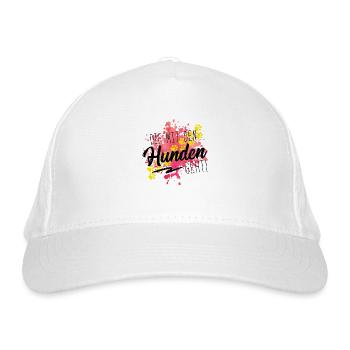 mit den hunden geht design - Bio-Baseballkappe - Weiß - Vorne